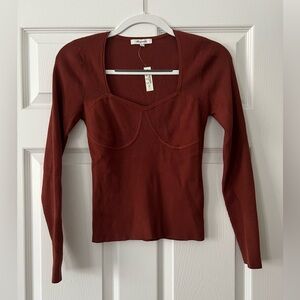 Madewell | Ribbed Corset Top | Garnet | Medium